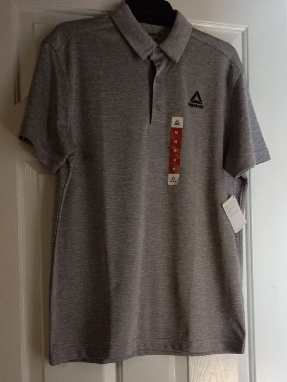 Reebok Men's Heather Gray Polo Shirt with Logo